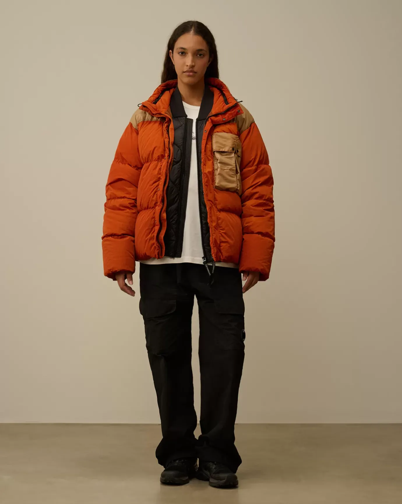 Jacket & Coats<C.P. Company Eco Chrome-R Mixed Goggle Down Jacket Bombay Brown