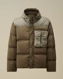 Jacket & Coats<C.P. Company Eco Chrome-R Mixed Goggle Down Jacket Walnut – Beige