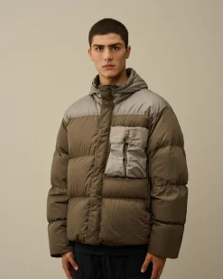 Jacket & Coats<C.P. Company Eco Chrome-R Mixed Goggle Down Jacket Walnut – Beige