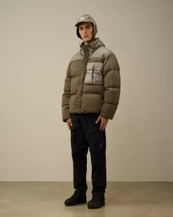 Jacket & Coats<C.P. Company Eco Chrome-R Mixed Goggle Down Jacket Walnut – Beige