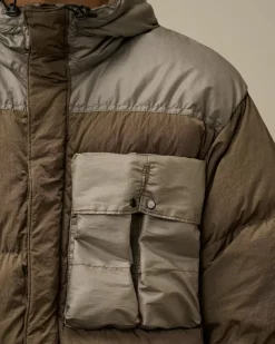 Jacket & Coats<C.P. Company Eco Chrome-R Mixed Goggle Down Jacket Walnut – Beige