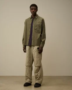 Shirt<C.P. Company Emerized Popeline Buttoned Shirt Grape Leaf – Green