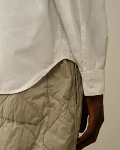 Shirt<C.P. Company Emerized Popeline Buttoned Shirt Gauze White