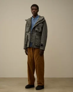 Shirt<C.P. Company Emerized Popeline Buttoned Shirt Flint Stone – Blue