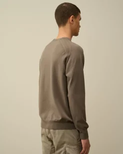 Jumpers<C.P. Company Extra Fine Merino Wool Crew Neck Stitched Knit Walnut – Beige