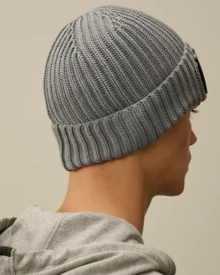 Hats<C.P. Company Extra Fine Merino Wool Goggle Beanie Griffin Grey