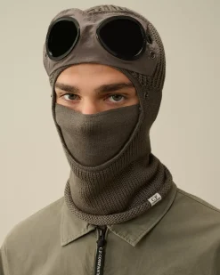 Hats<C.P. Company Extra Fine Merino Wool Goggle Balaclava Walnut – Beige