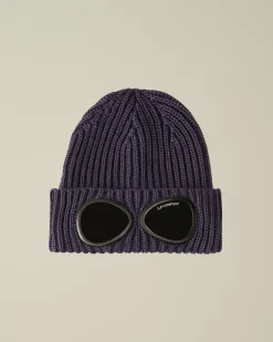 Hats<C.P. Company Extra Fine Merino Wool Goggle Beanie Nightshade – Purple