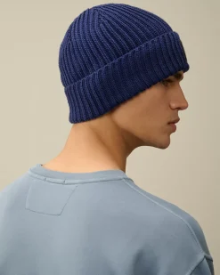 Hats<C.P. Company Extra Fine Merino Wool Lens Beanie Estate Blue