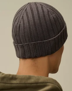Hats<C.P. Company Extra Fine Merino Wool Logo Beanie Boulevard – Violet