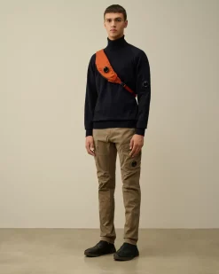 Jumpers<C.P. Company Extra Fine Merino Wool Turtleneck Knit Total Eclipse – Blue