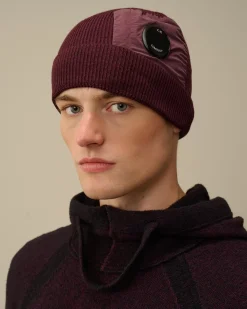 Hats<C.P. Company Extrafine Merino Wool Lens Beanie Potent Purple