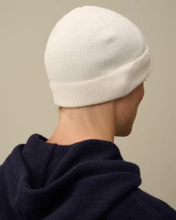 Hats<C.P. Company Extrafine Merino Wool Lens Beanie Gauze White