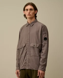 Overshirt<C.P. Company Flannel Lined Overshirt Boulevard – Violet