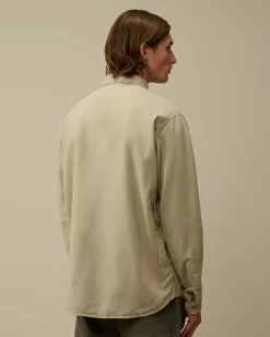 Overshirt<C.P. Company Flannel Lined Overshirt Vintage Khaki – Beige