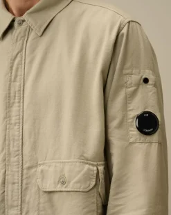 Overshirt<C.P. Company Flannel Lined Overshirt Vintage Khaki – Beige