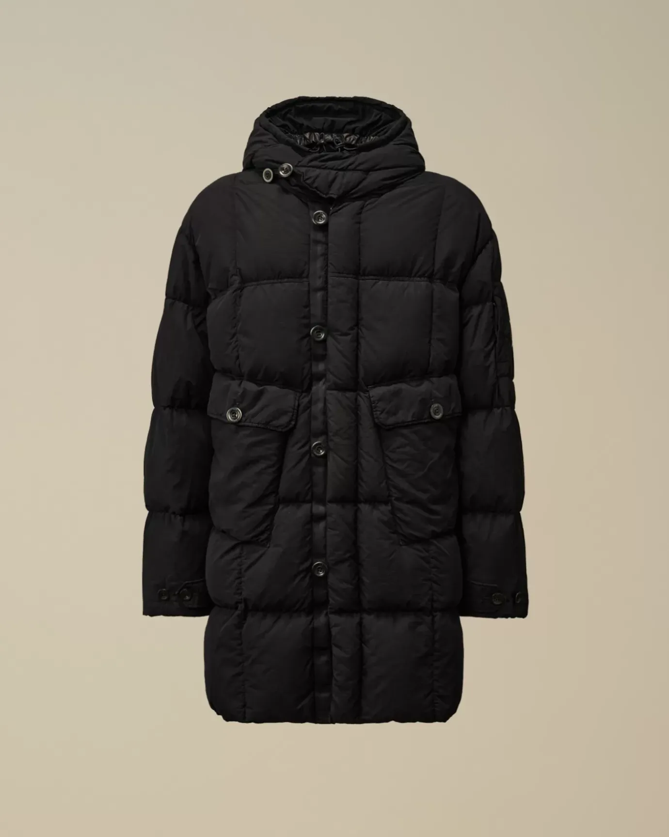 Jacket & Coats<C.P. Company Flatt Nylon Hooded Long Down Jacket Total Eclipse – Blue