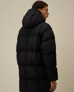 Jacket & Coats<C.P. Company Flatt Nylon Hooded Long Down Jacket Total Eclipse – Blue