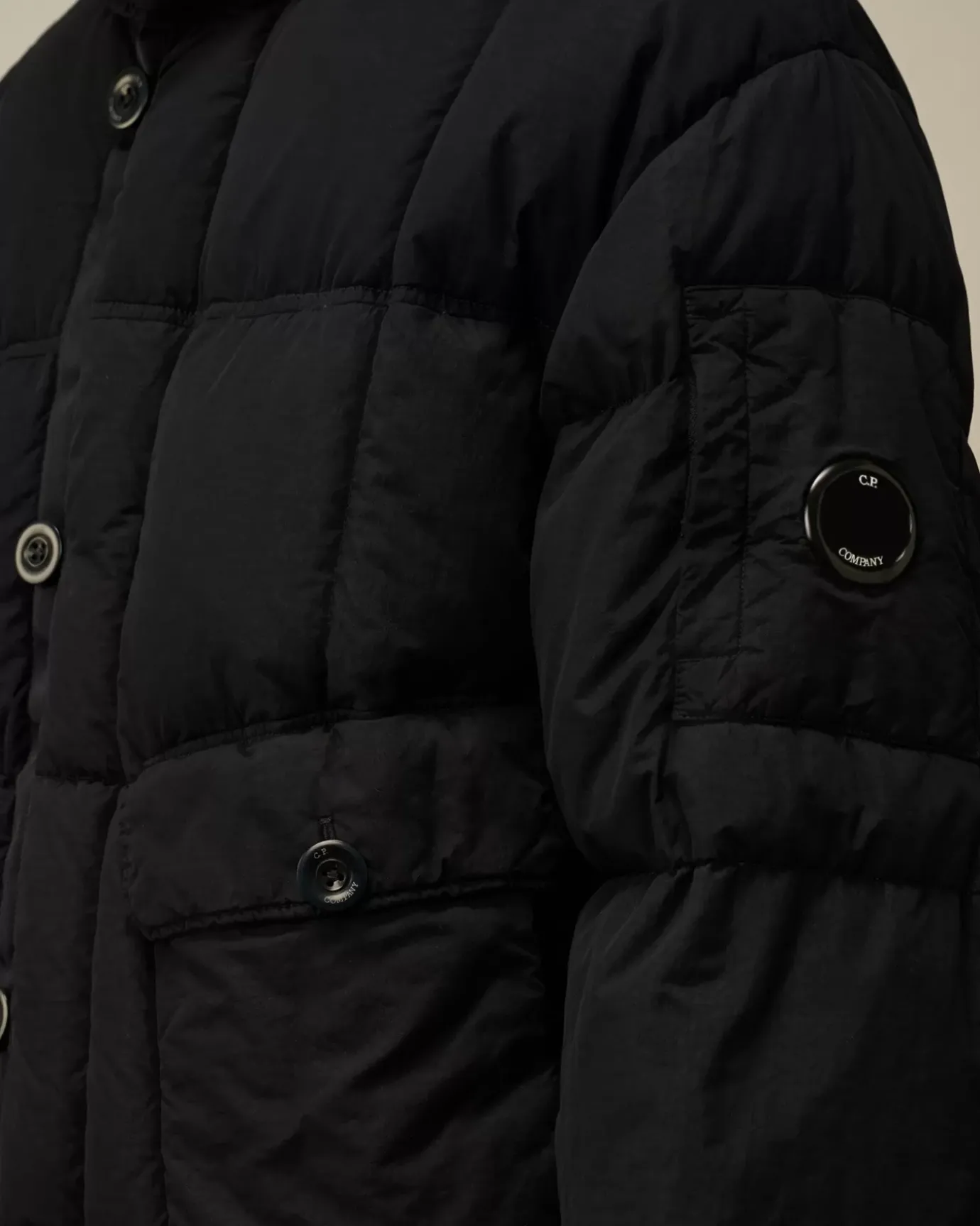 Jacket & Coats<C.P. Company Flatt Nylon Hooded Long Down Jacket Total Eclipse – Blue