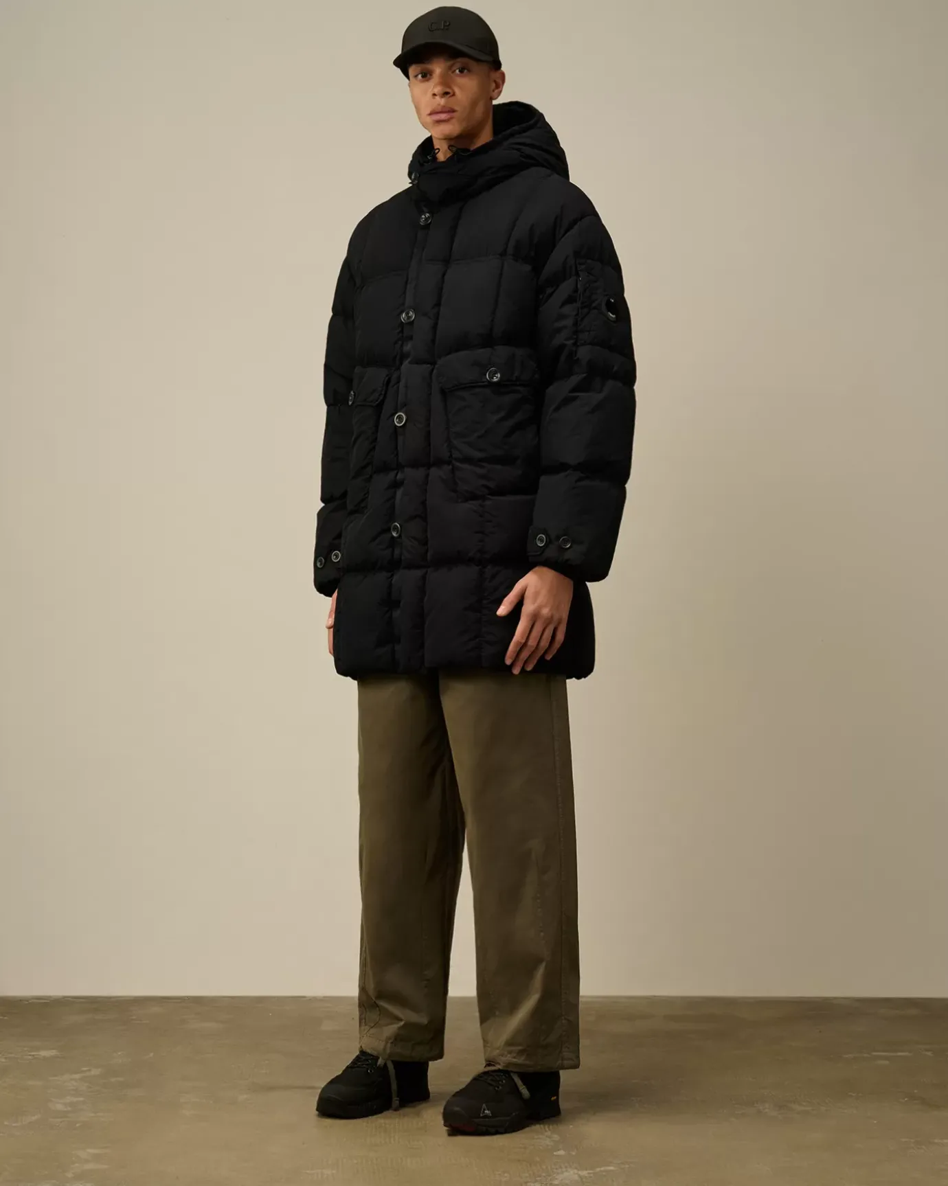 Jacket & Coats<C.P. Company Flatt Nylon Hooded Long Down Jacket Total Eclipse – Blue