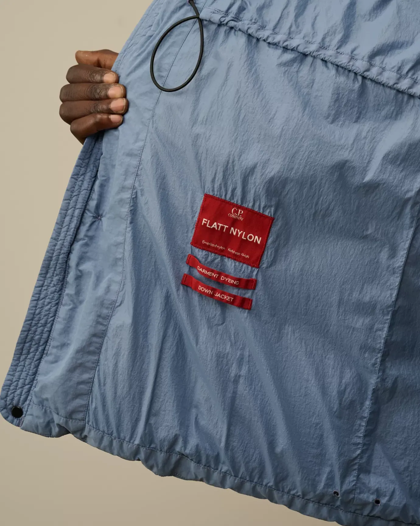 Jacket & Coats<C.P. Company Flatt Nylon Hooded Long Down Jacket Flint Stone – Blue