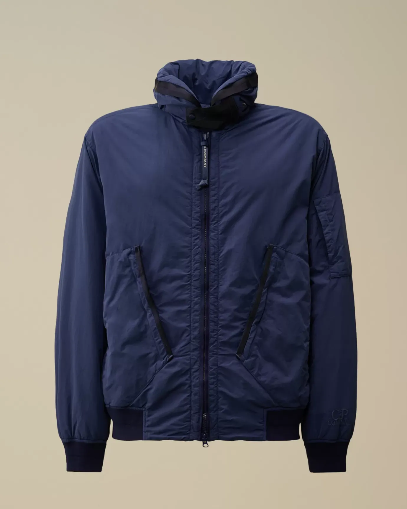 Jacket & Coats<C.P. Company Flatt Nylon Hooded Short Down Jacket Estate Blue
