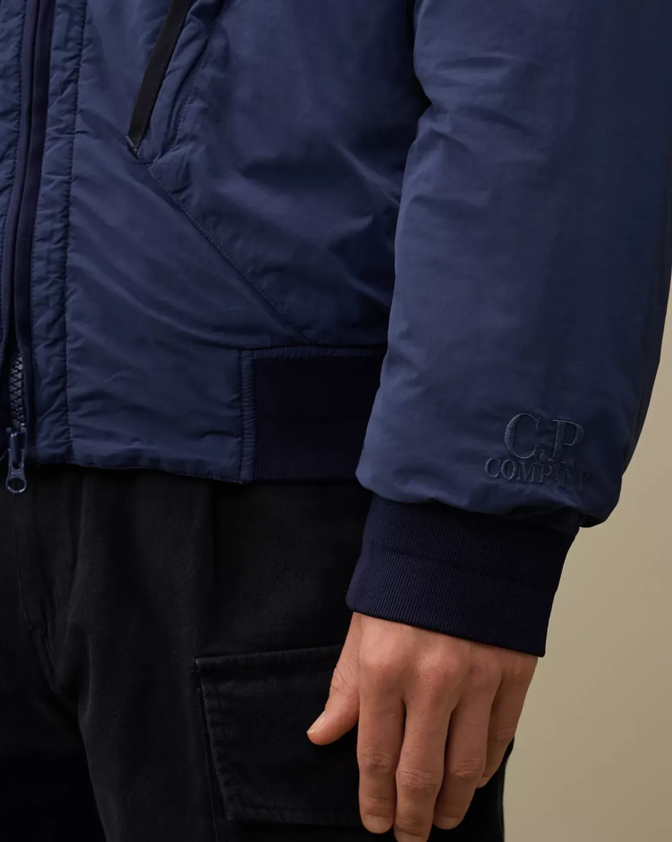 Jacket & Coats<C.P. Company Flatt Nylon Hooded Short Down Jacket Estate Blue