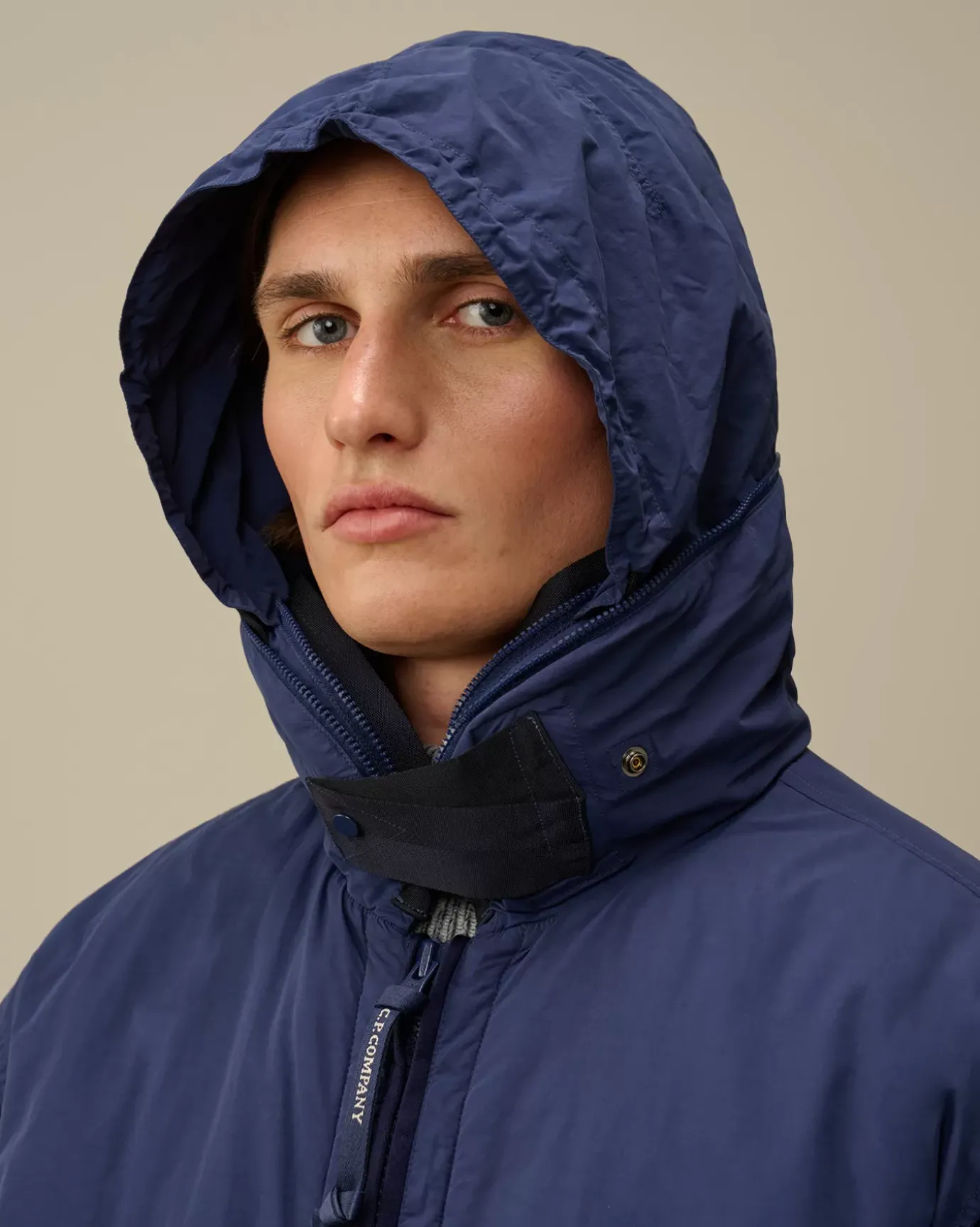 Jacket & Coats<C.P. Company Flatt Nylon Hooded Short Down Jacket Estate Blue