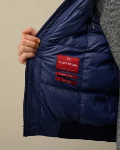 Jacket & Coats<C.P. Company Flatt Nylon Hooded Short Down Jacket Estate Blue