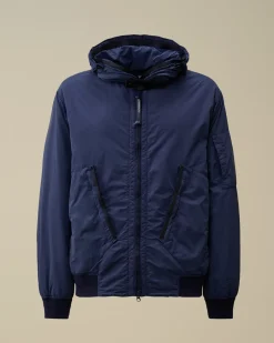 Jacket & Coats<C.P. Company Flatt Nylon Hooded Short Down Jacket Estate Blue