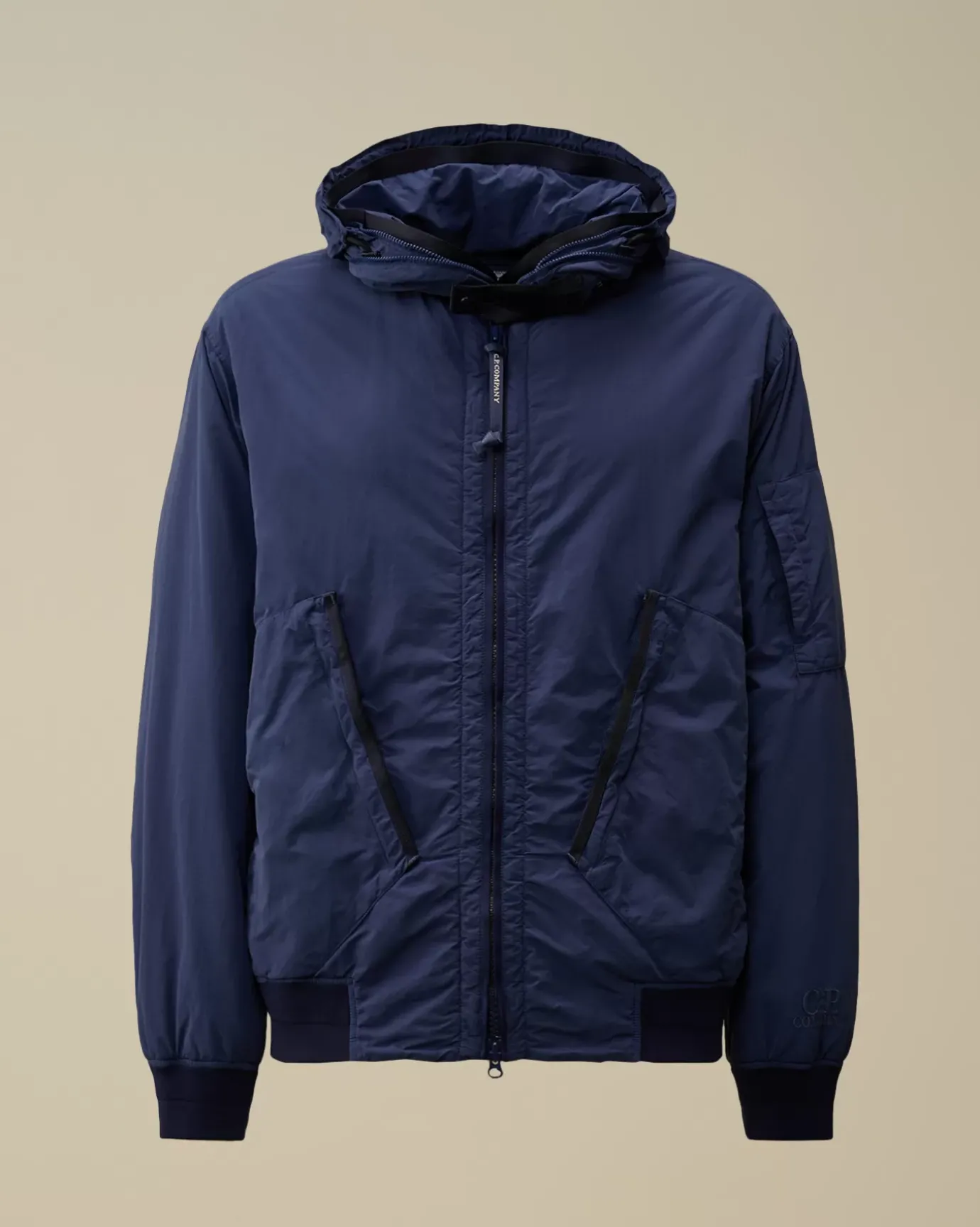 Jacket & Coats<C.P. Company Flatt Nylon Hooded Short Down Jacket Estate Blue