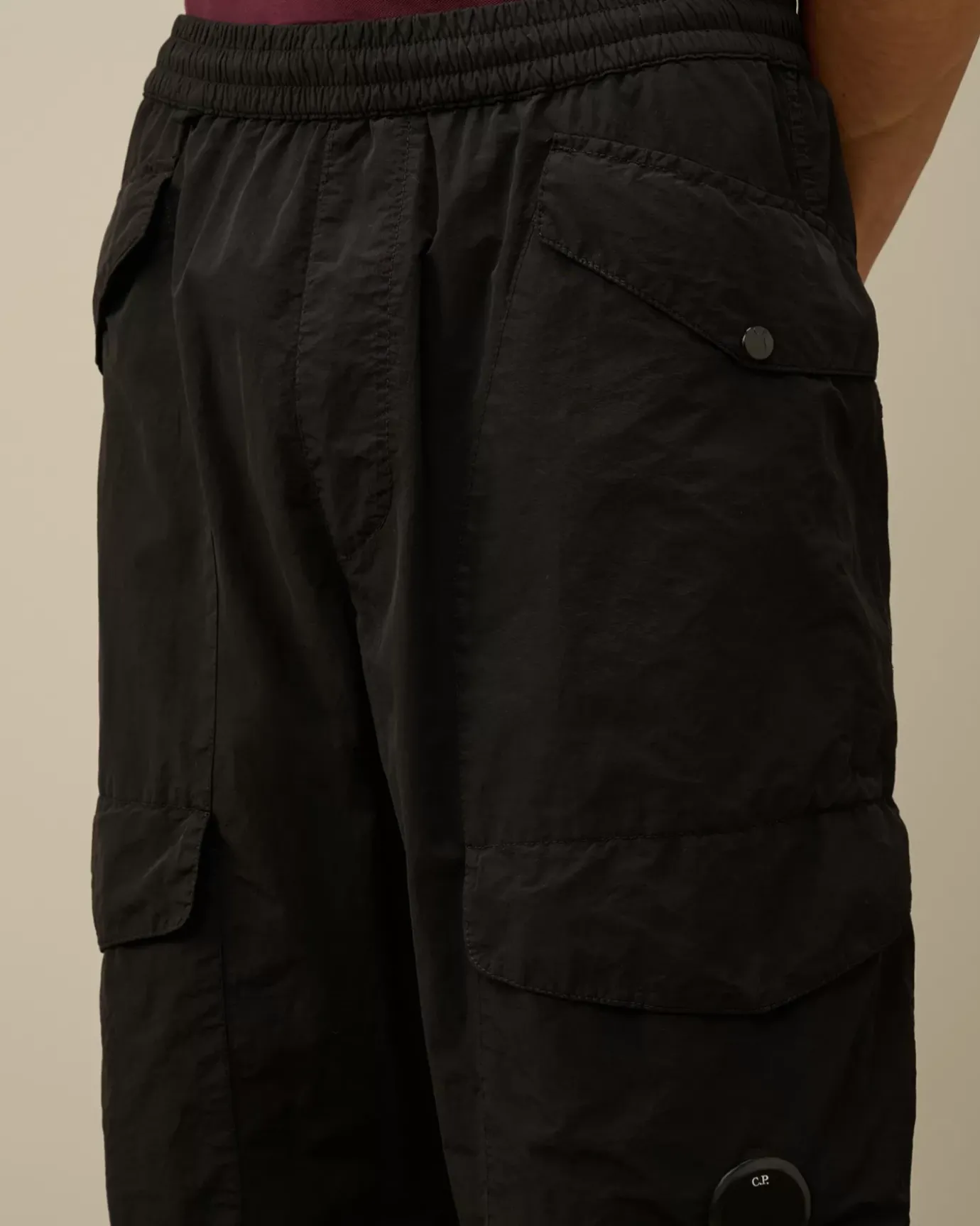 Trousers<C.P. Company Flatt Nylon Loose Utility Pants Black
