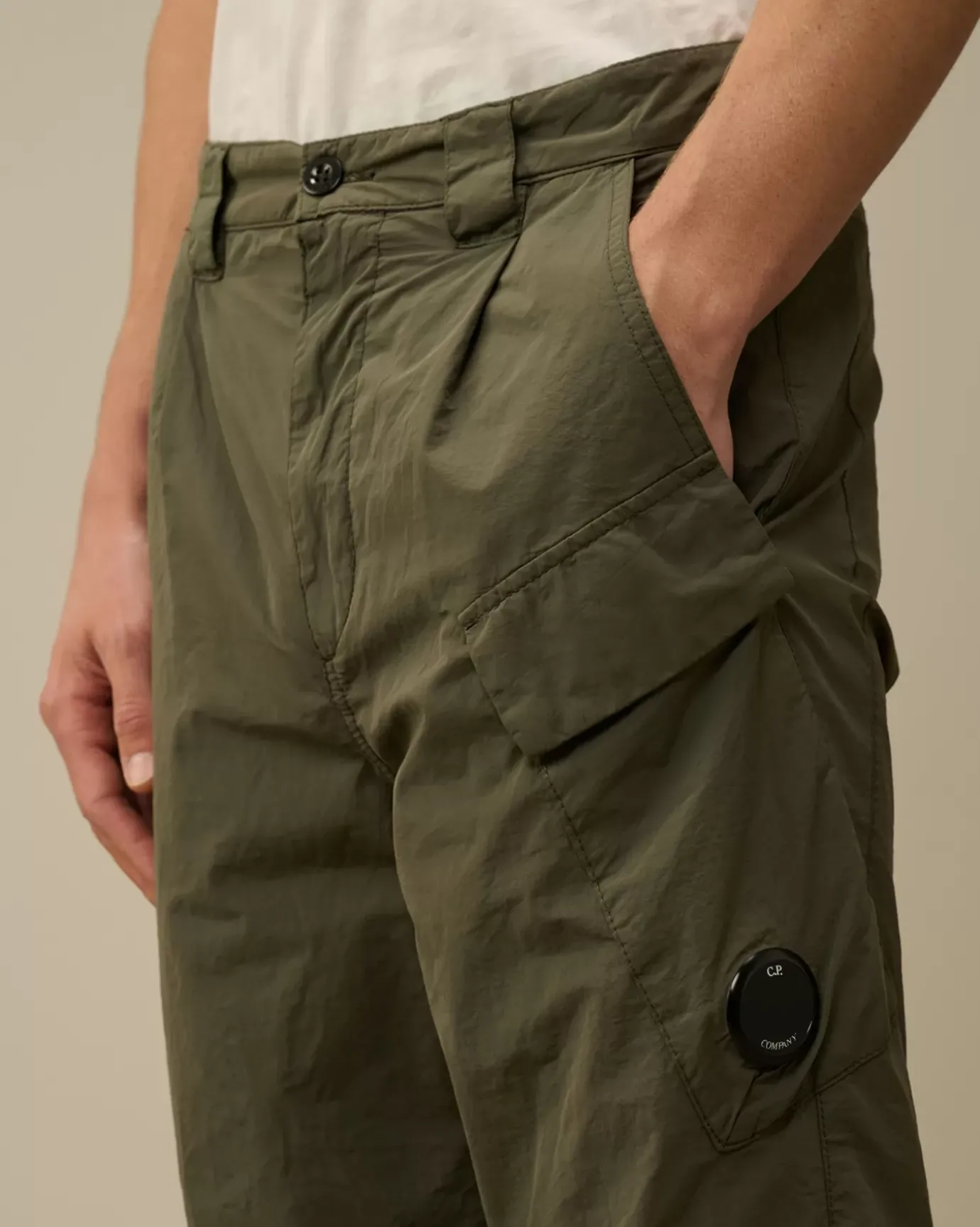 Trousers<C.P. Company Flatt Nylon Regular Cargo Pants Grape Leaf – Green