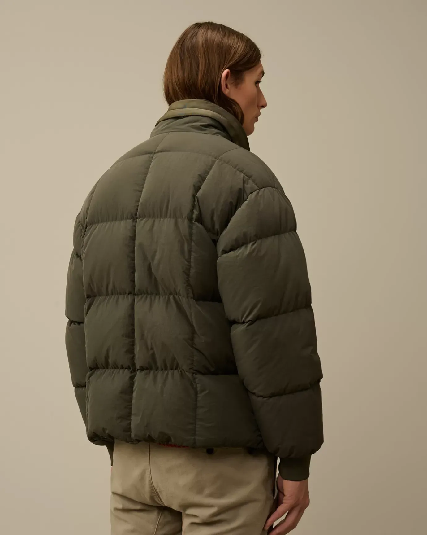 Jacket & Coats<C.P. Company Flatt Nylon Short Down Jacket Grape Leaf – Green