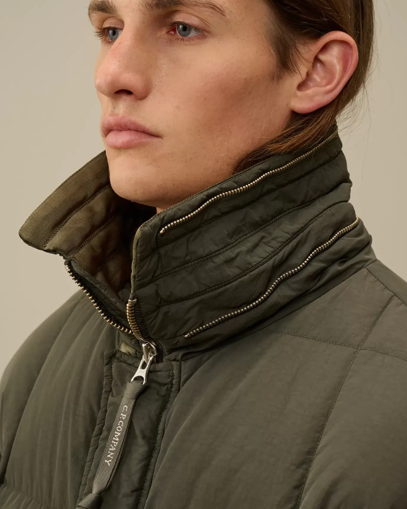 Jacket & Coats<C.P. Company Flatt Nylon Short Down Jacket Grape Leaf – Green