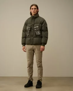 Jacket & Coats<C.P. Company Flatt Nylon Short Down Jacket Grape Leaf – Green