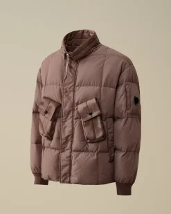 Jacket & Coats<C.P. Company Flatt Nylon Short Down Jacket Purple Dove