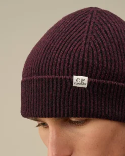 Hats<C.P. Company Fleece Knit Beanie Potent Purple