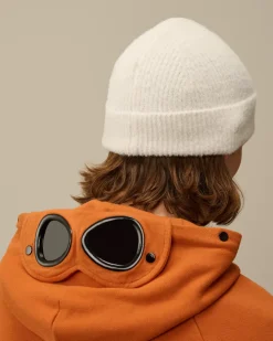 Hats<C.P. Company Fleece Knit Beanie White Melange