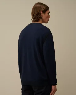 Jumpers<C.P. Company Fleece Knit Crewneck Vanisé Lens Knit Estate Blue