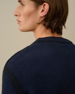 Jumpers<C.P. Company Fleece Knit Crewneck Vanisé Lens Knit Estate Blue