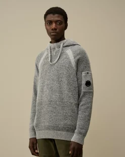 Jumpers<C.P. Company Fleece Knit Hooded Knit Black Melange