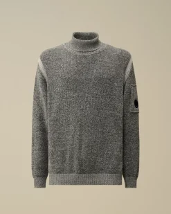 Jumpers<C.P. Company Fleece Knit Turtleneck Knit Black Melange