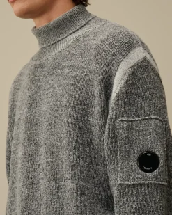 Jumpers<C.P. Company Fleece Knit Turtleneck Knit Black Melange