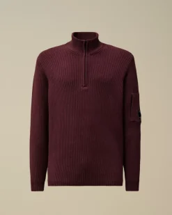 Jumpers<C.P. Company Full Rib Half Zipped Knit Potent Purple