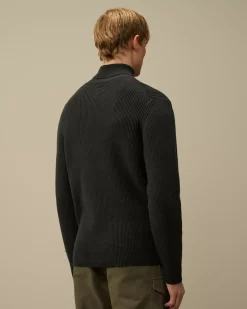 Jumpers<C.P. Company Full Rib Turtleneck Knit Black Sand
