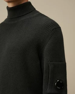 Jumpers<C.P. Company Full Rib Turtleneck Knit Black Sand