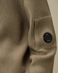 Jumpers<C.P. Company Full Rib Turtleneck Knit Vintage Khaki – Beige