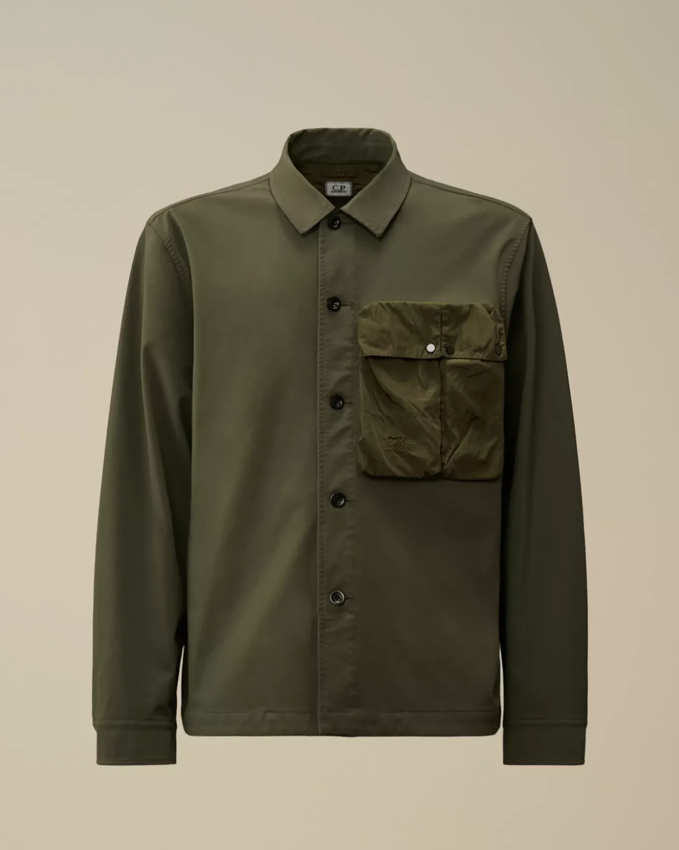 Overshirt<C.P. Company GD Shell Mixed Buttoned Overshirt Grape Leaf – Green