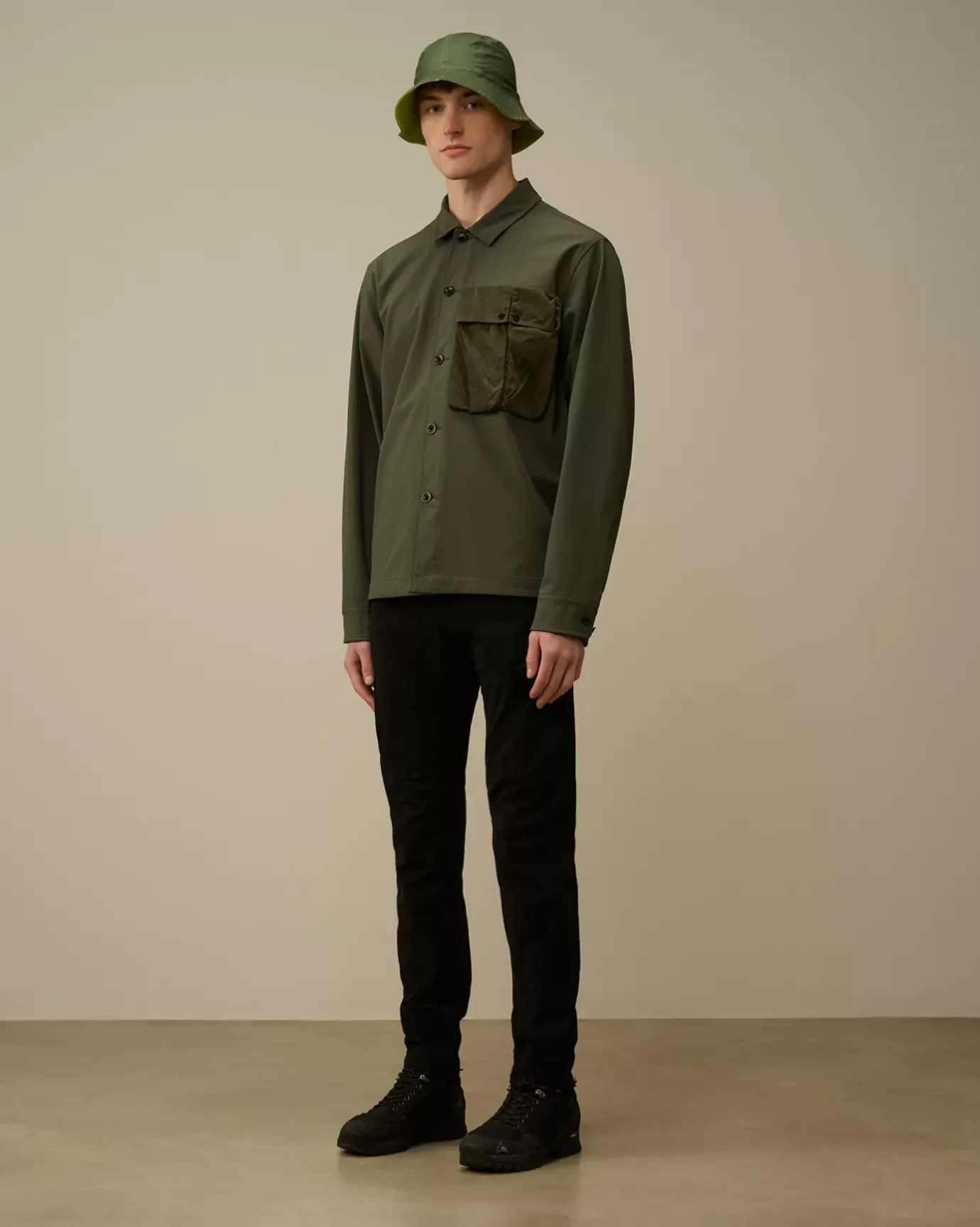 Overshirt<C.P. Company GD Shell Mixed Buttoned Overshirt Grape Leaf – Green